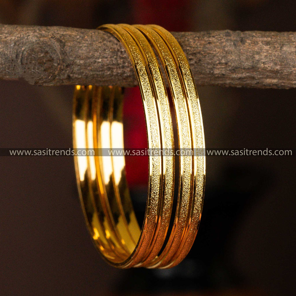 Thin Radiant Quartet One Gram Gold Plated Bangles Sasitrends