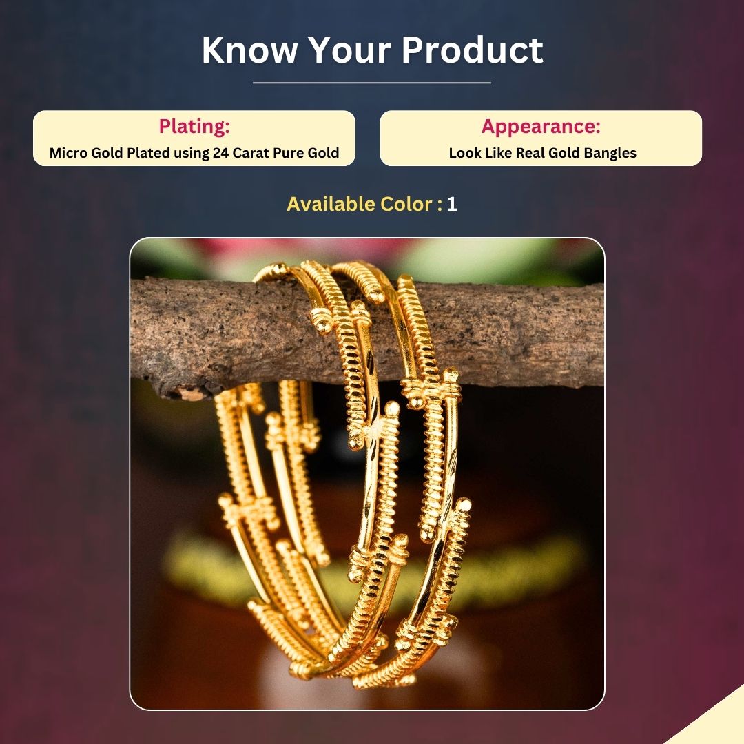 Micro Gold Plated Bangles Measurement Image - Sasitrends