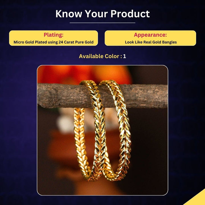 Micro gold plated Bangles Measurement Image - Sasitrends