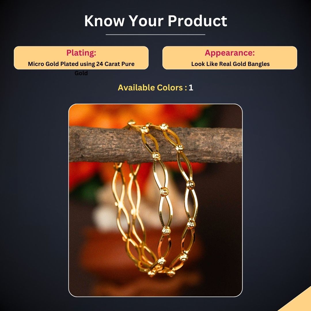 Micro gold plated Bangles measurement image - Sasitrends