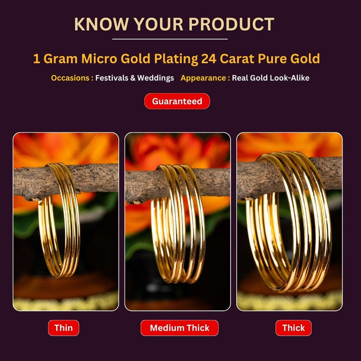 Micro Gold Plated Bangles Measurement Image - Sasitrends