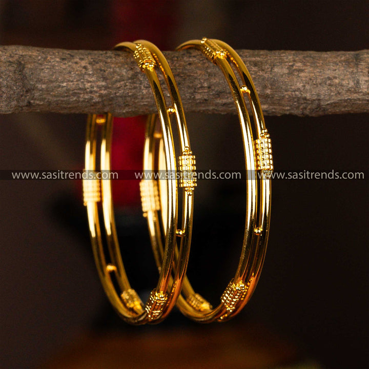 Buy Intricate Weave Kada Micro Gold Plated Bangles - Latest Traditional Elegance