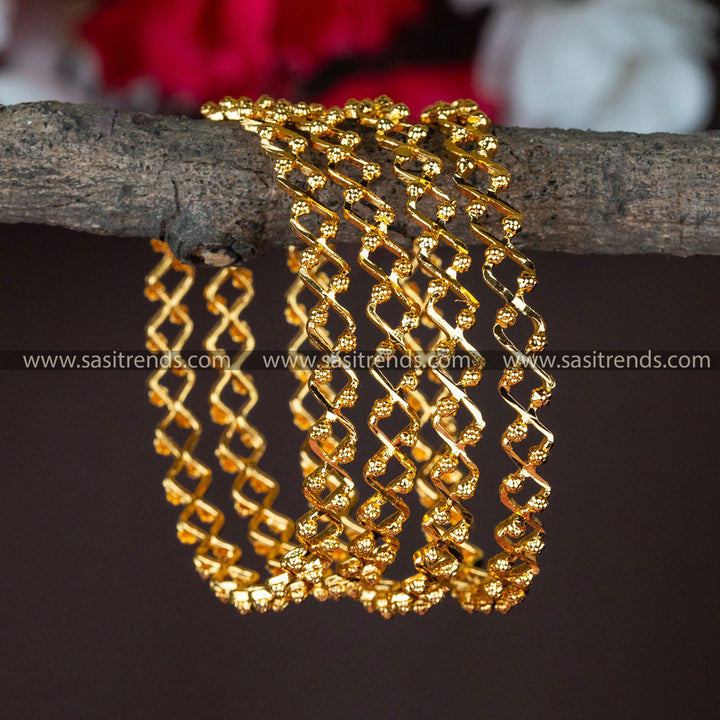 Guaranteed Micro Gold Plated 4 Set Bangles Online Shopping