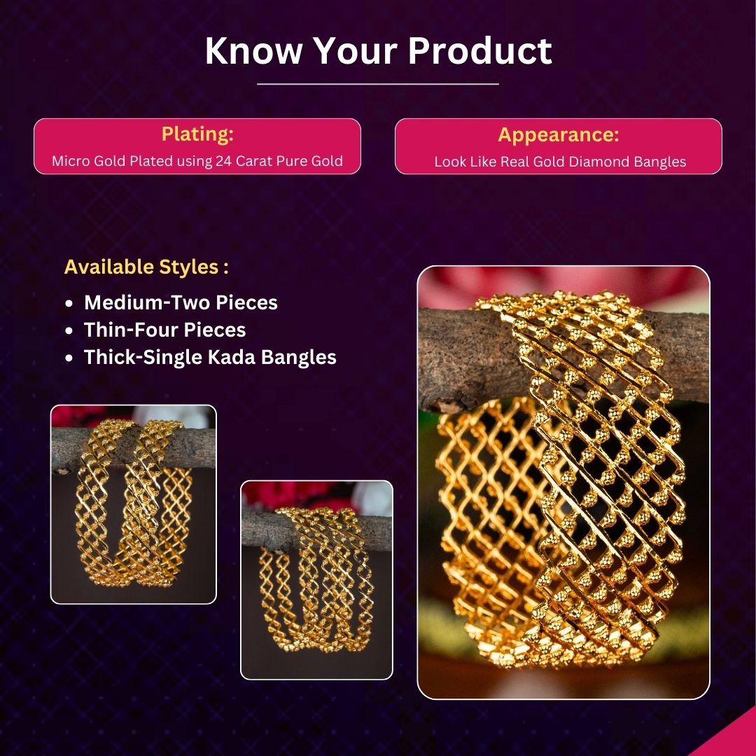 Micro gold plated Bangles measurement image - Sasitrends