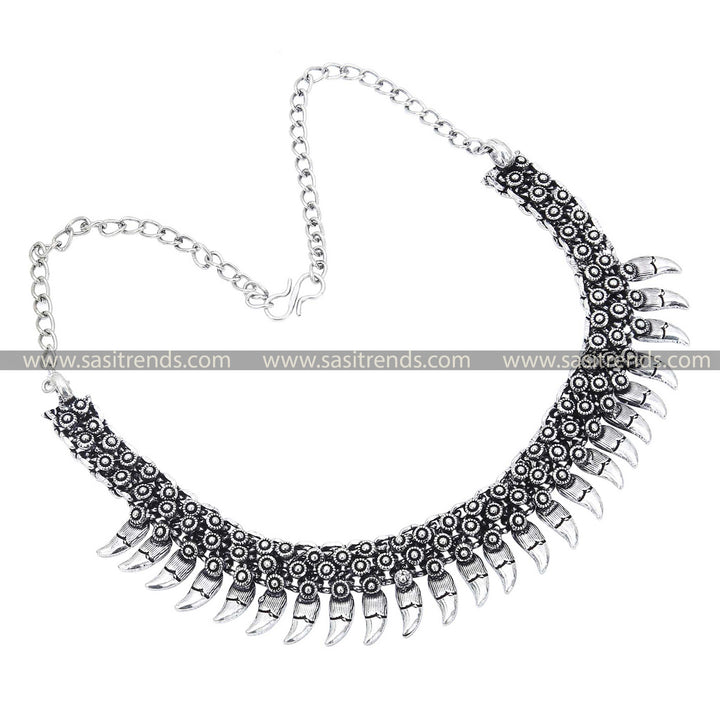 Sasitrends Oxidised Crescent & Solar Motif Necklace Collection