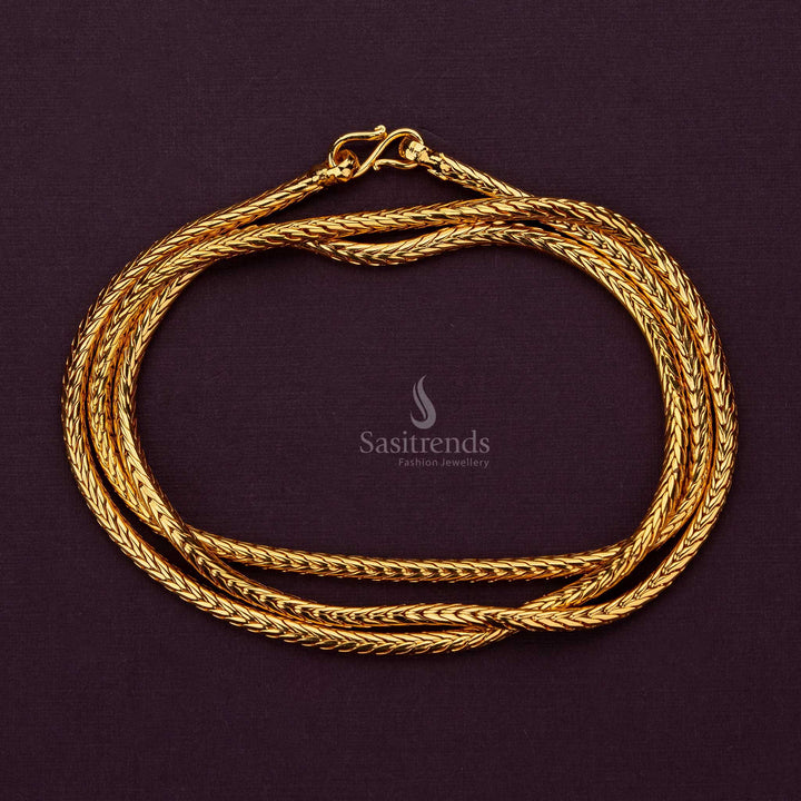 Guaranteed Micro Gold Plated Saradu Chain in medium Size with 24K Gold Plating and S Hook Fastening - Sasitrends