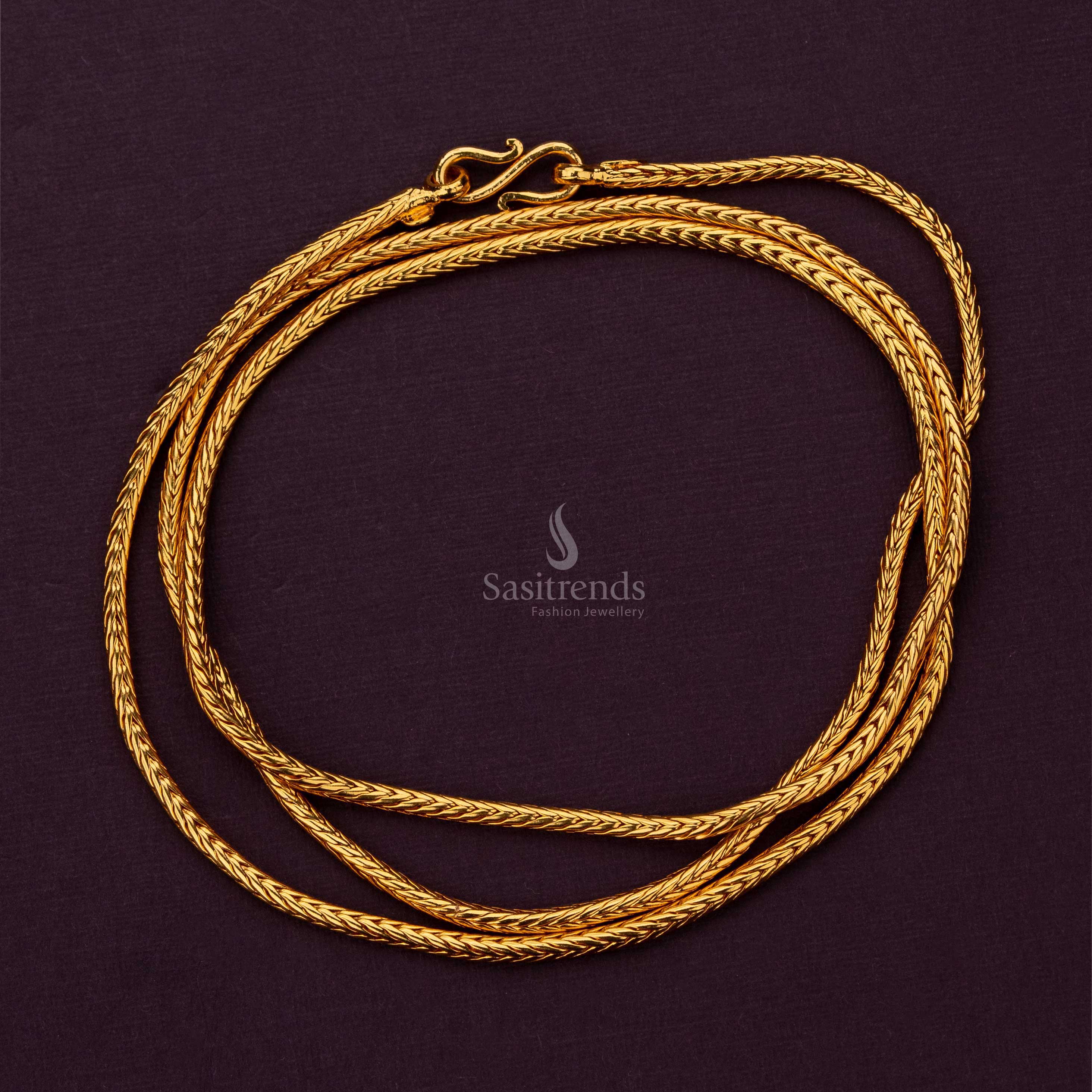 Guaranteed Micro Gold Plated Saradu Chain | Available in Thin, Medium and Thick  - Sasitrends