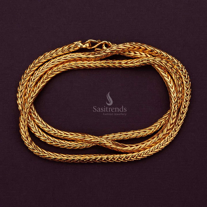 1 Gram Micro Gold Plated Saradu Chain thick Size, Perfect for Weddings and Traditional Occasions - Sasitrends