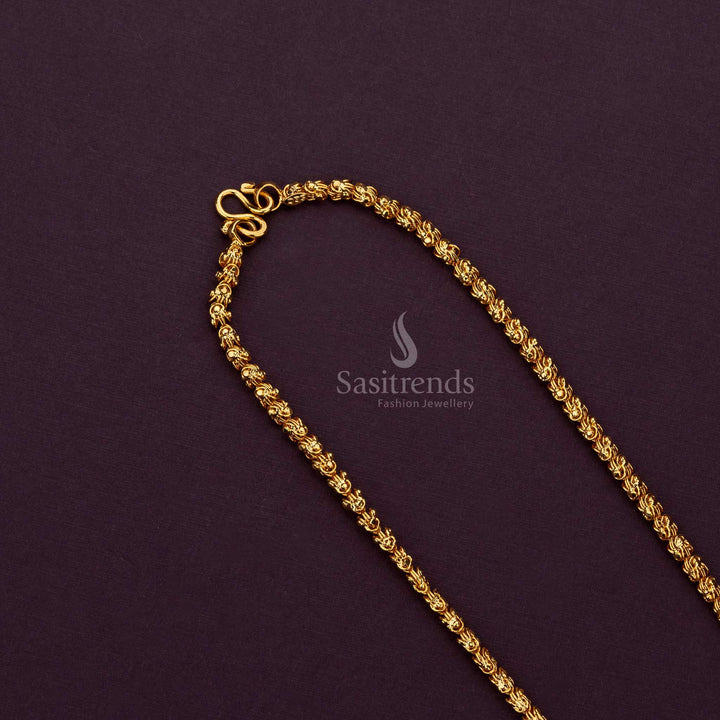 Dasavatharam 24K gold plated micro saradu chain, thin variant with lifetime guarantee - Sasitrends