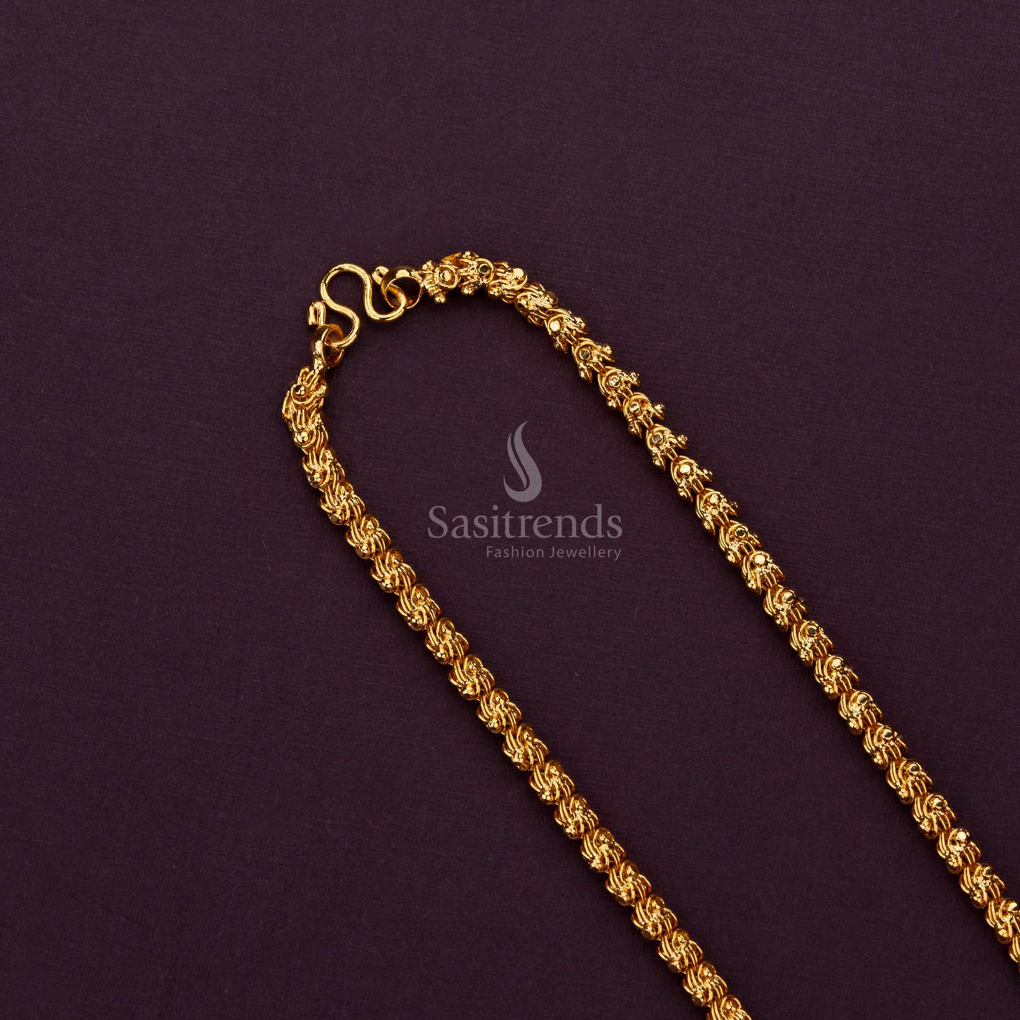 Medium micro gold plated Dasavatharam chain perfect for subtle elegance - Sasitrends