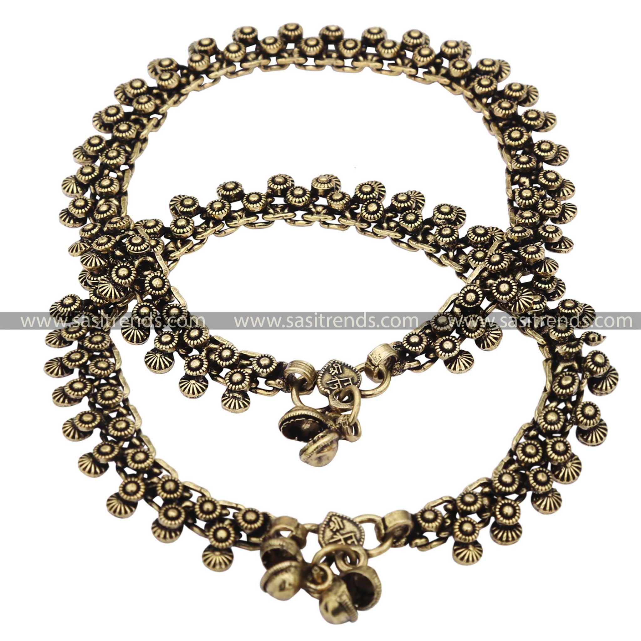 Oxidised German Silver & Gold Payal Anklets - Sasitrends - Sasitrends