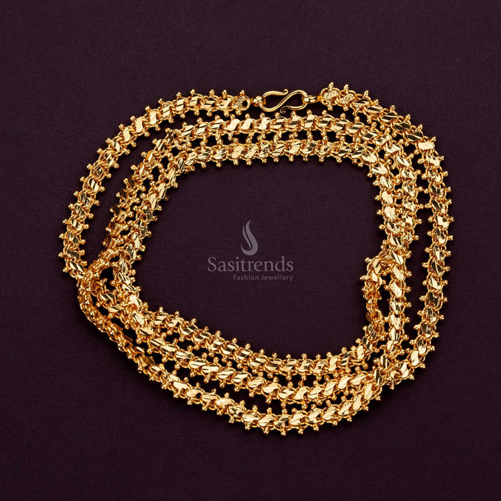 Traditional micro gold plated designer chain in S design with lifetime guarantee - Sasitrends