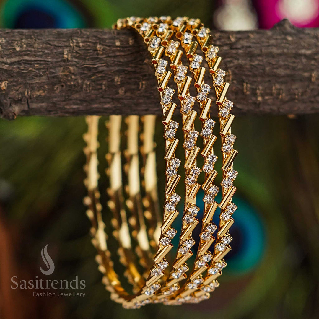 Exquisite One Gram Gold Plated Bangles - Traditional Wedding Jewellery - Sasitrends