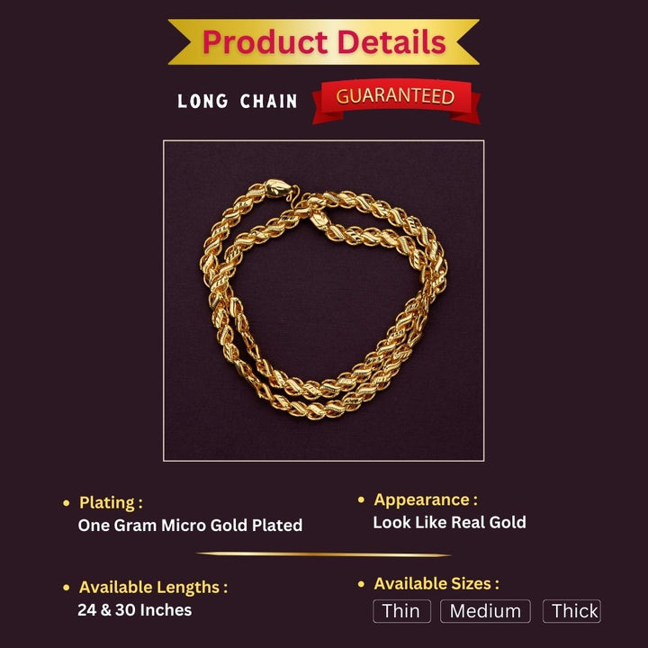 Micro gold plated chains measurement image - Sasitrends





