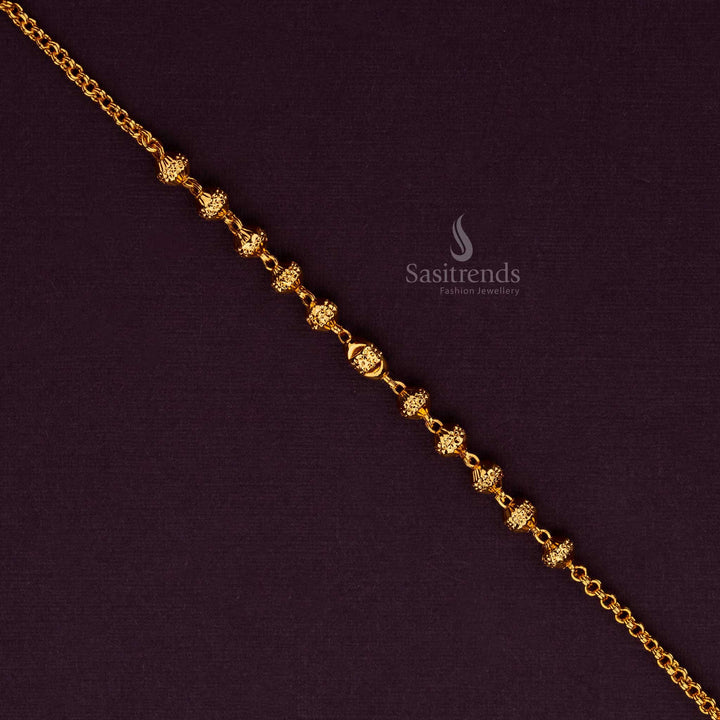 Micro gold plated bracelet featuring a sophisticated ball design pattern - Sasitrends