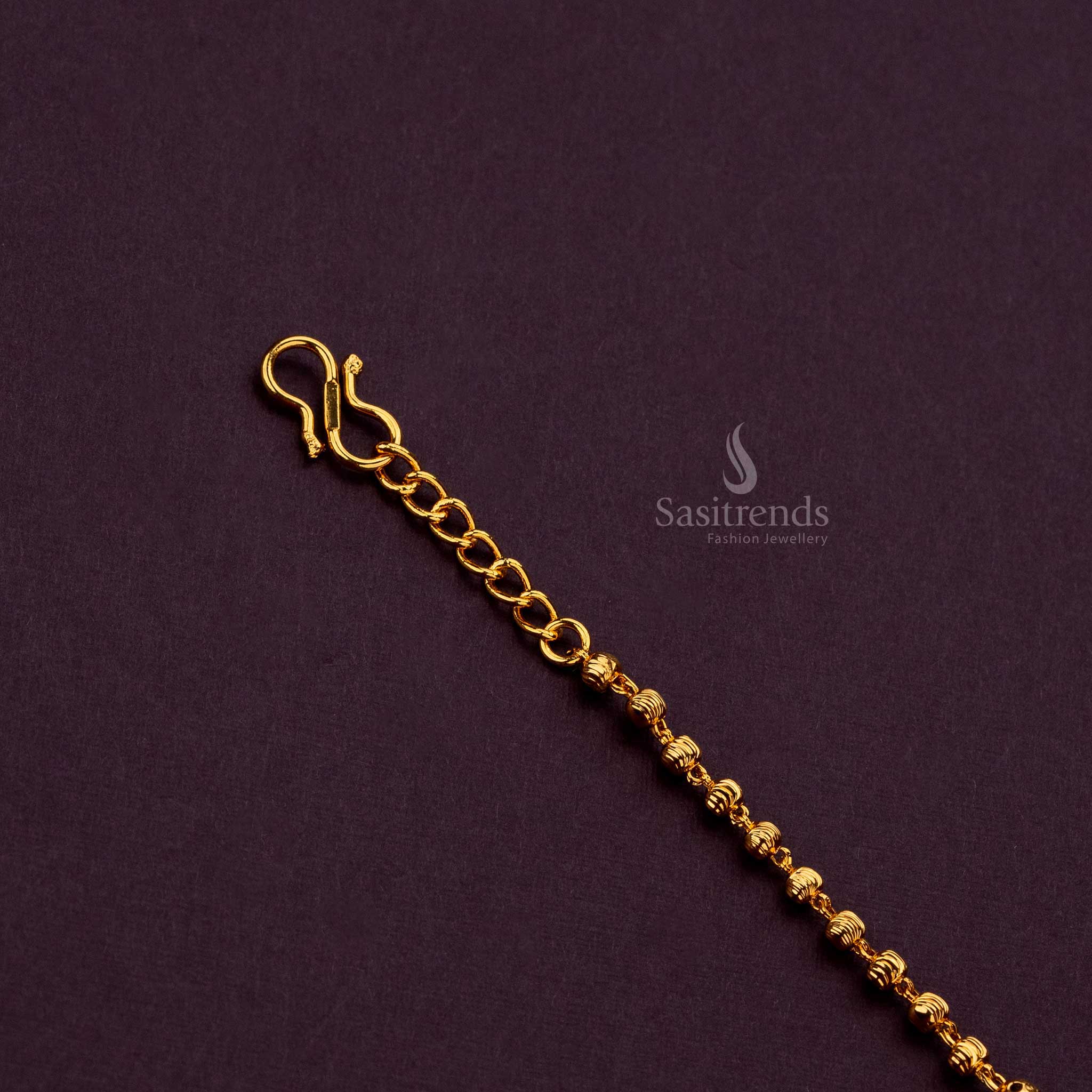 Delicate micro gold plated bracelet with minimalistic ball design - Sasitrends