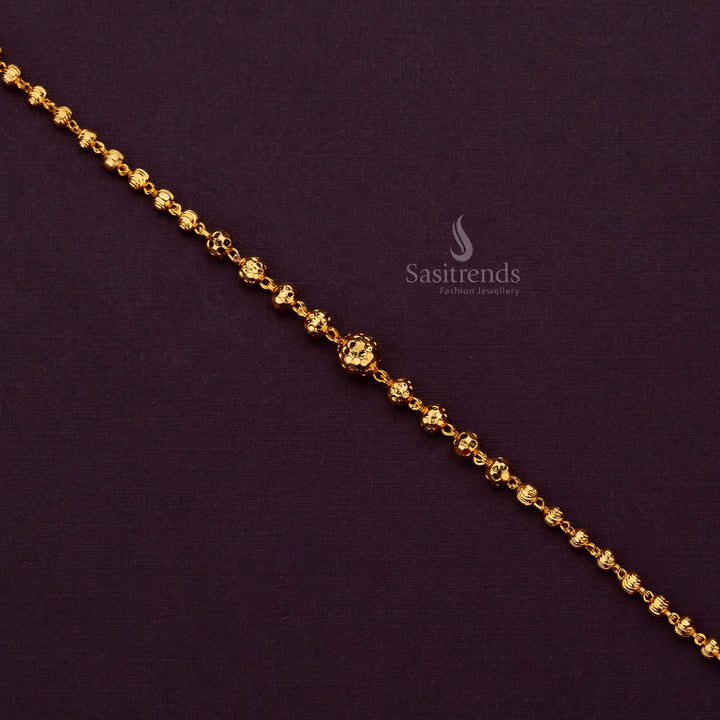 Stylish micro gold plated bracelet adorned with ball design accents - Sasitrends