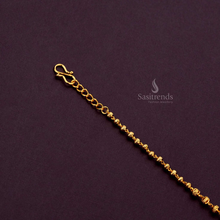 Elegant micro gold plated bracelet with intricate ball design - Sasitrends