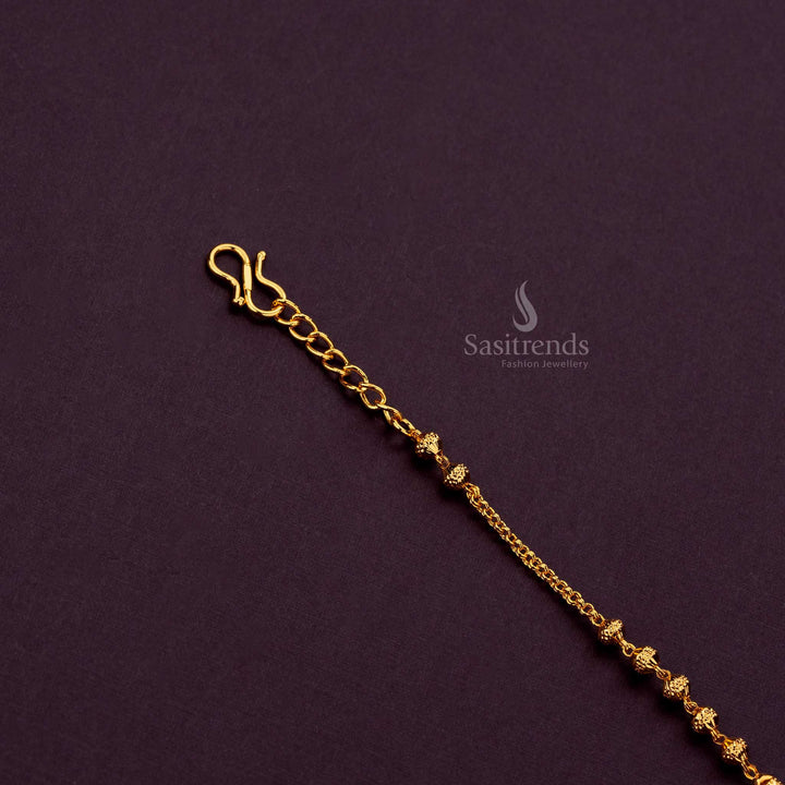 Delicate micro gold plated bracelet with small ball embellishments for a subtle charm - Sasitrends