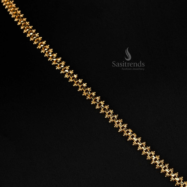 Gold-plated necklace featuring a Lakshmi pendant stones, designed with a real gold look for festive occasions - Sasitrends