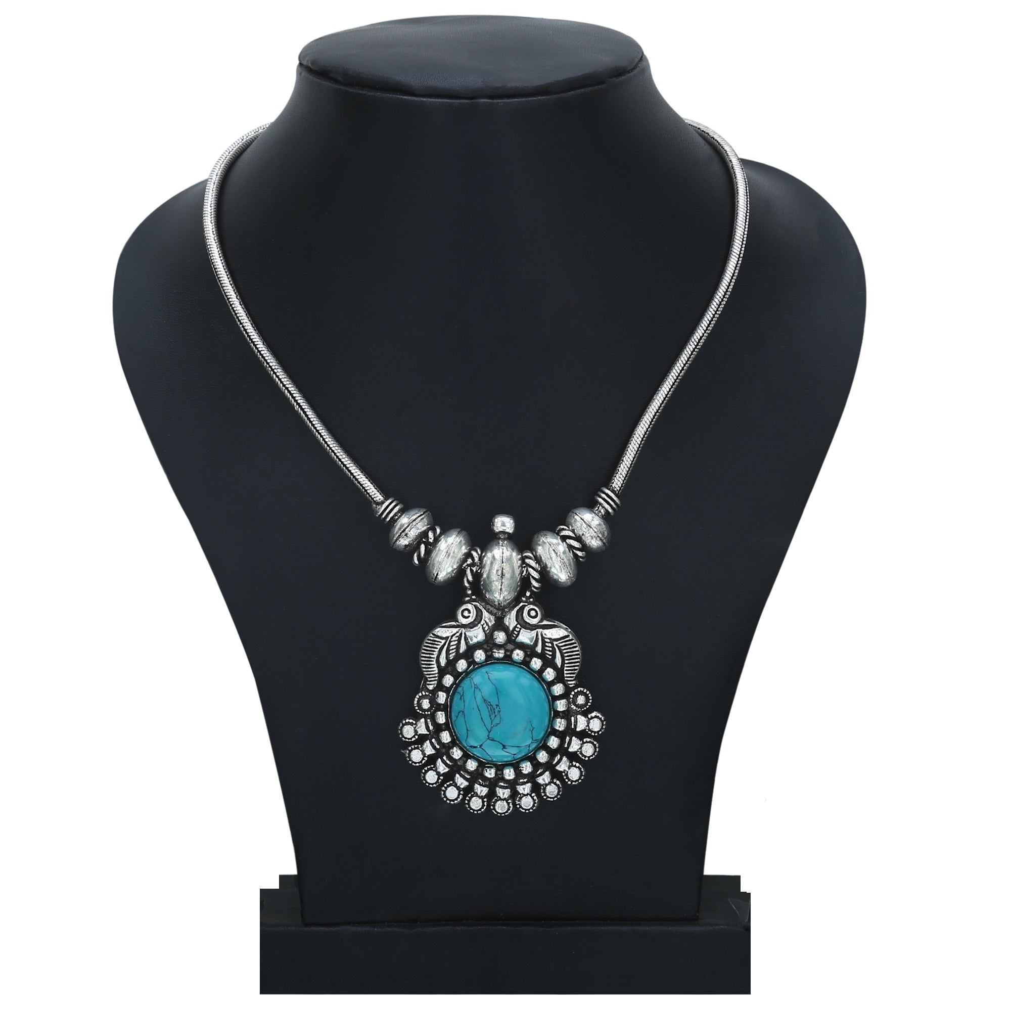 Turquoise Stone Studded Necklace Jewellery Sasitrends