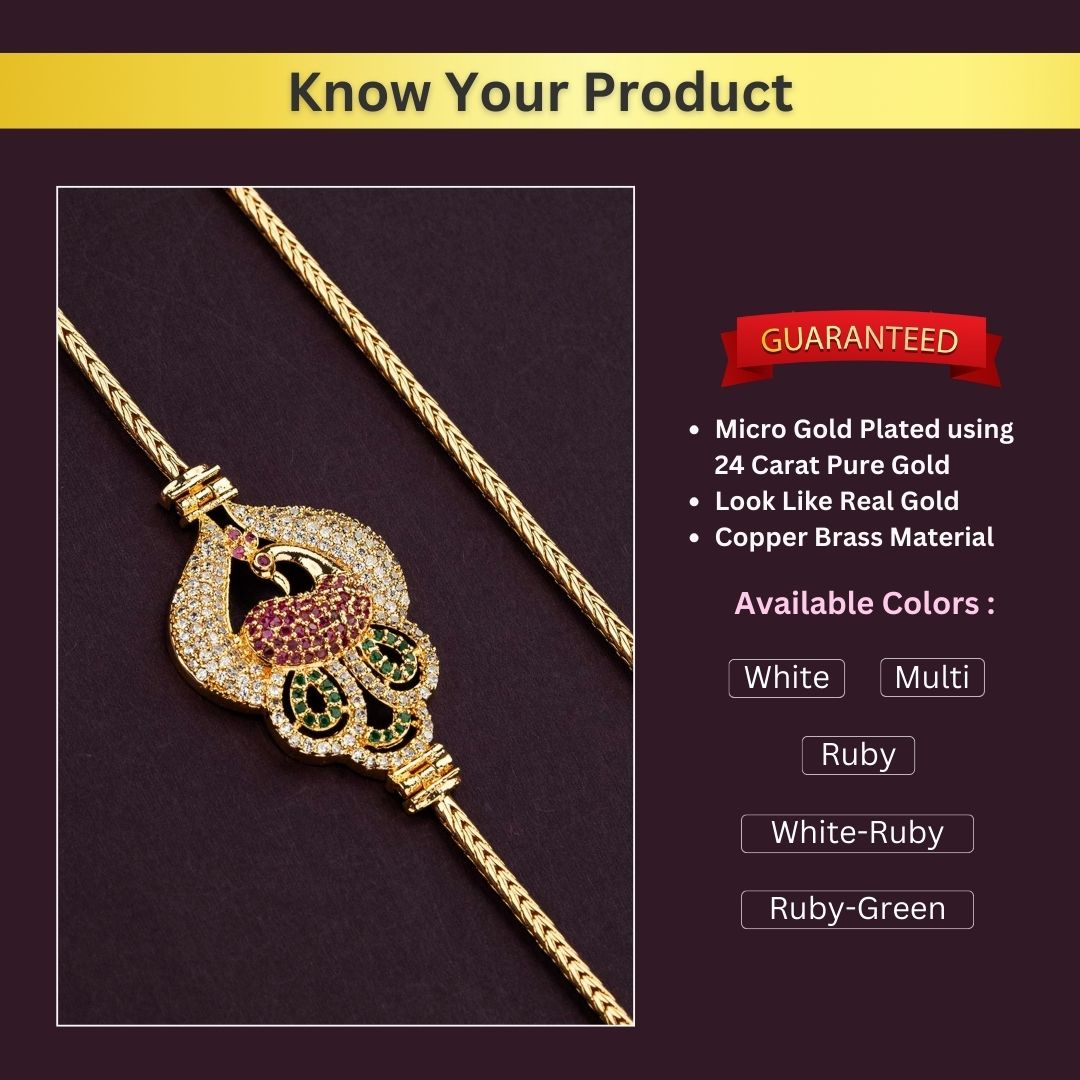 Micro Gold Plated Mugappu Chain Measurement Image - Sasitrends