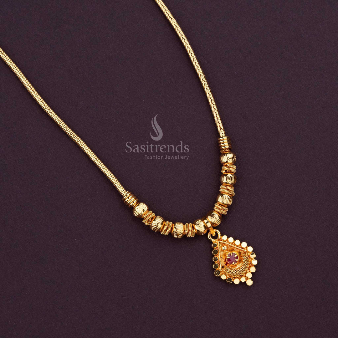 Micro gold-plated necklace with unique textures for a stylish statement - Sasitrends