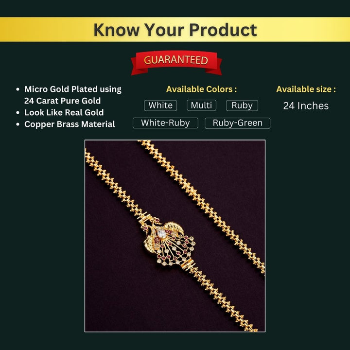 Micro Gold Plated Mugappu Chain Measurement Image - Sasitrends