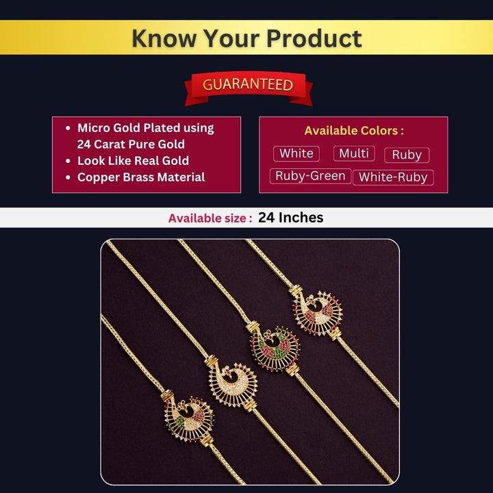 Micro Gold Plated Mugappu Chain Measurement Image - Sasitrends
