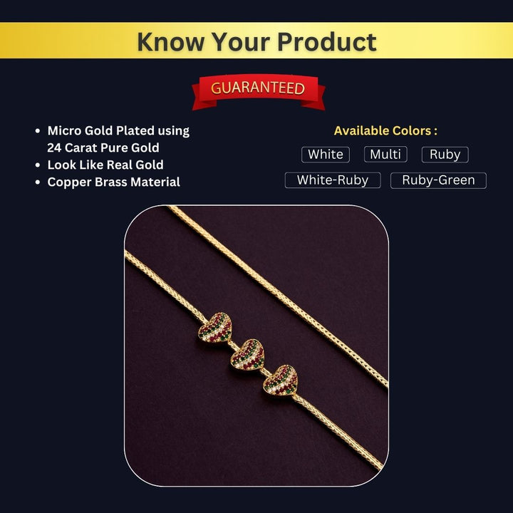 Micro Gold Plated Mugappu Chain Measurement Image - Sasitrends
