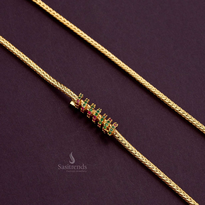 Elegant AD stone Mugappu chain, ideal for traditional occasions and special gifts - Sasitrends