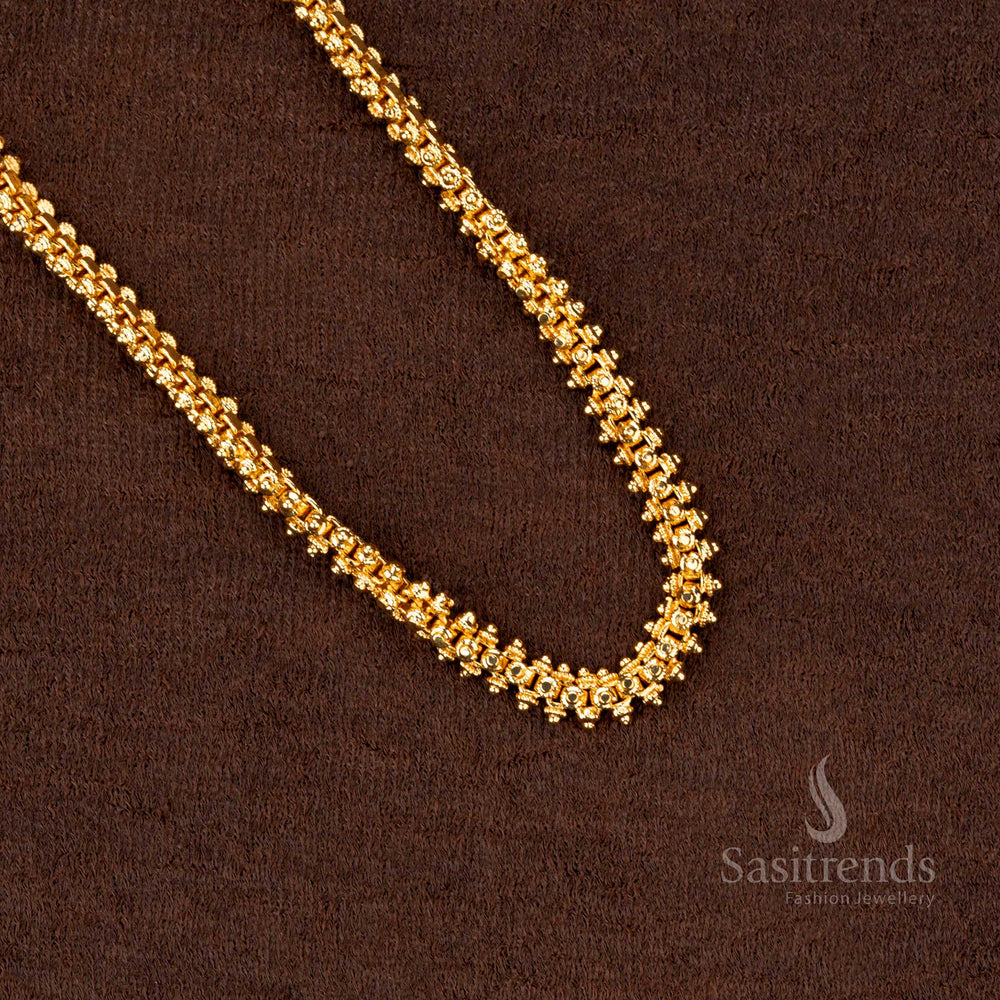 Micro Gold Plated 3 Side Gajiri Chain for Traditional Wear – Sasitrends