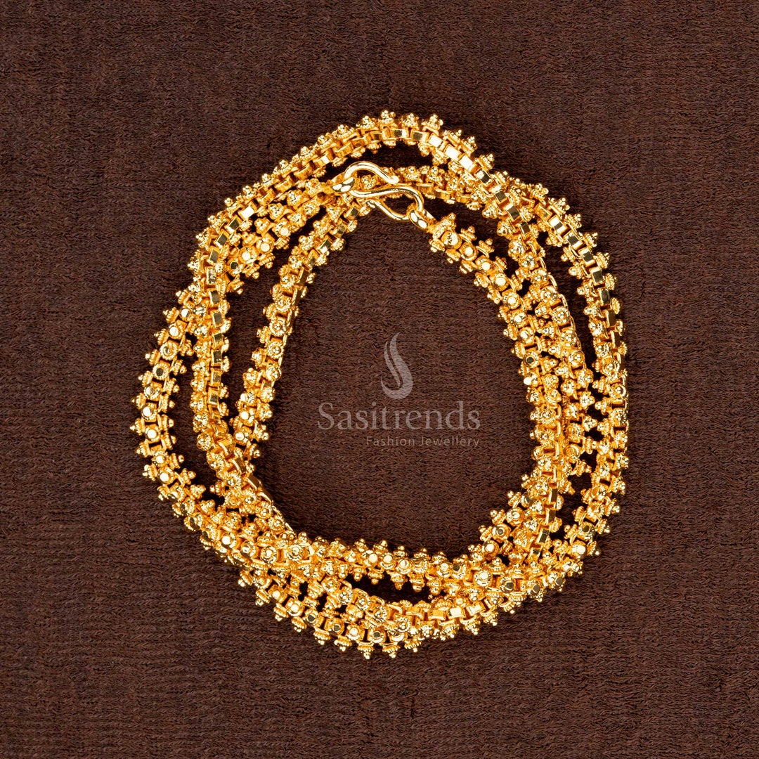 Micro Gold Plated 3 Side Gajiri Chain for Traditional Wear – Sasitrends