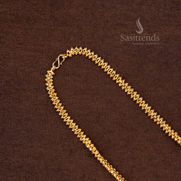 Exquisite Micro Gold Plated Gajiri Chain with Quadruple Side Design – Sasitrends