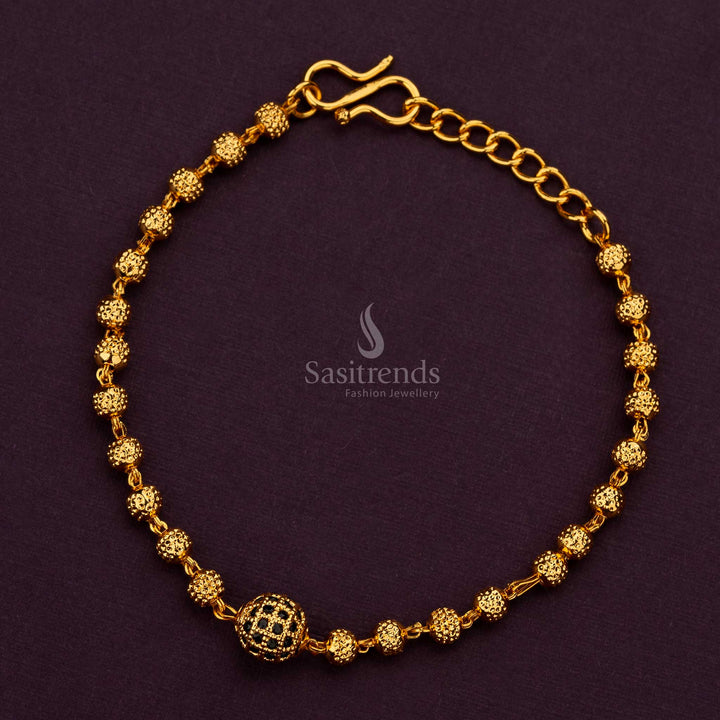 Guaranteed one gram gold plated ball design bracelet for traditional occasions - Sasitrends