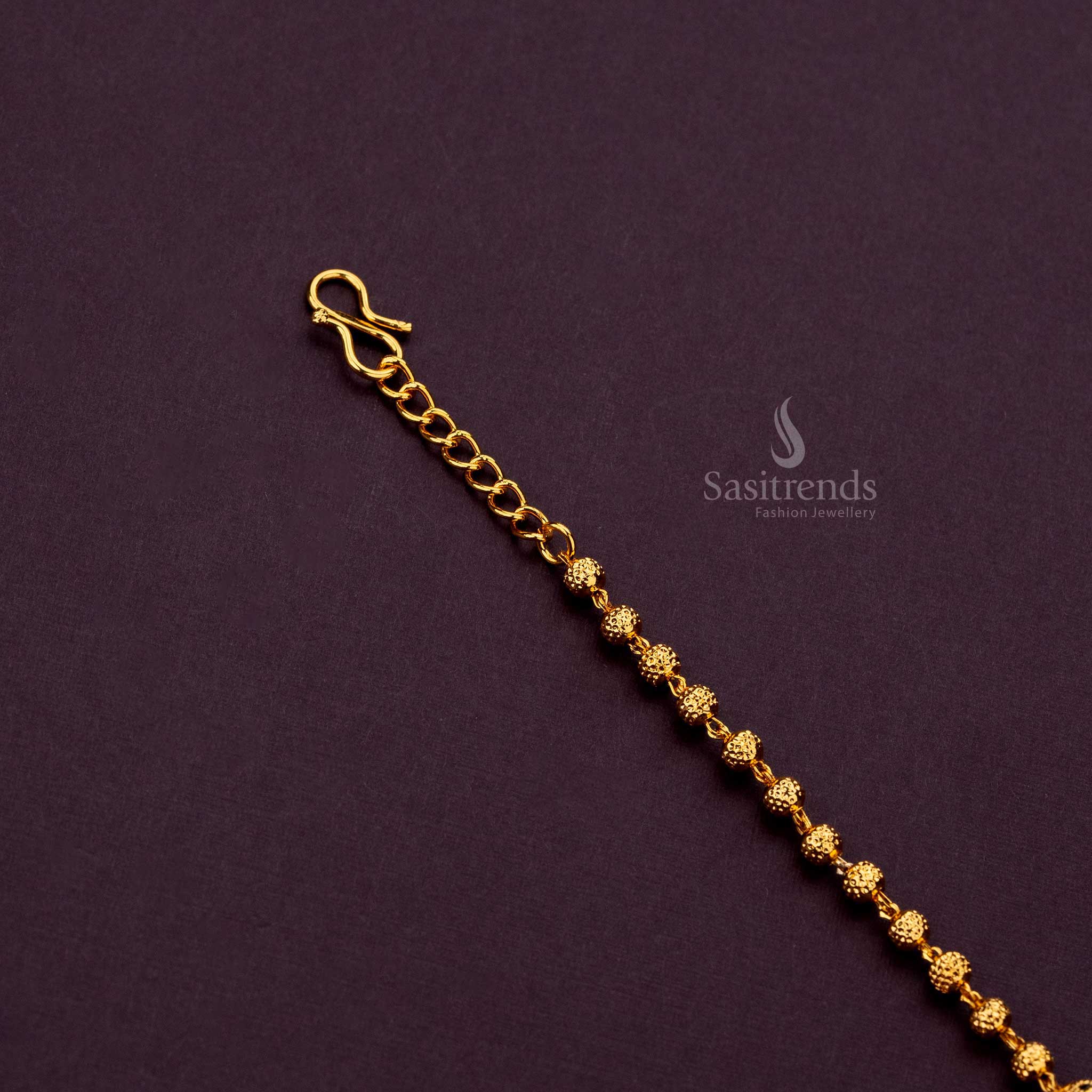 Trendy micro gold plated bracelet with polished ball detailing, perfect for daily wear - Sasitrends