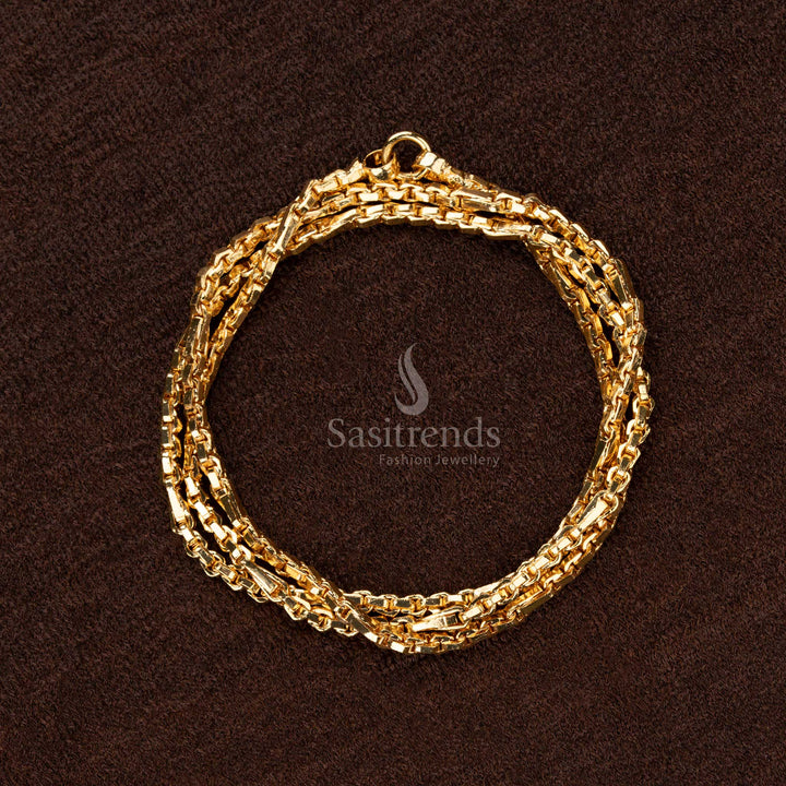 Stylish Designer Box Chain with Micro Gold Plating, One Gram Jewellery – Sasitrends