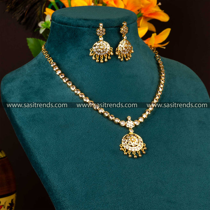 Traditional Wear One Gram Gold Plated Addigai Jewellery Set