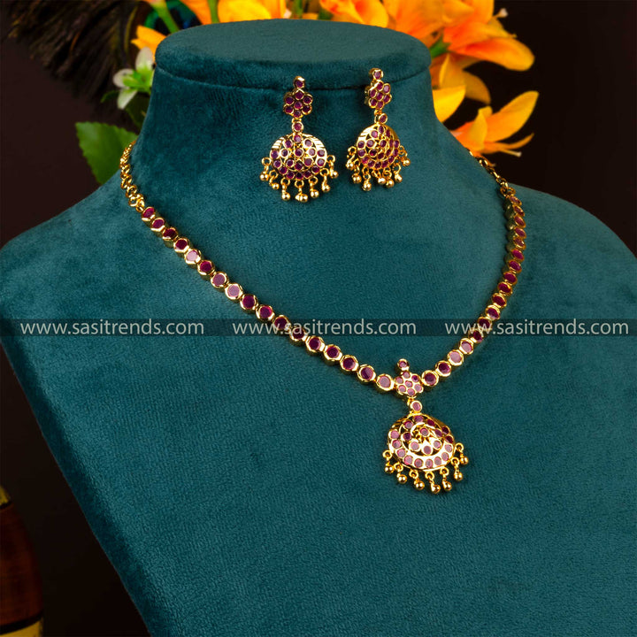 Attractive Traditional Wear Micro Gold Plated Addigai Jewellery Set