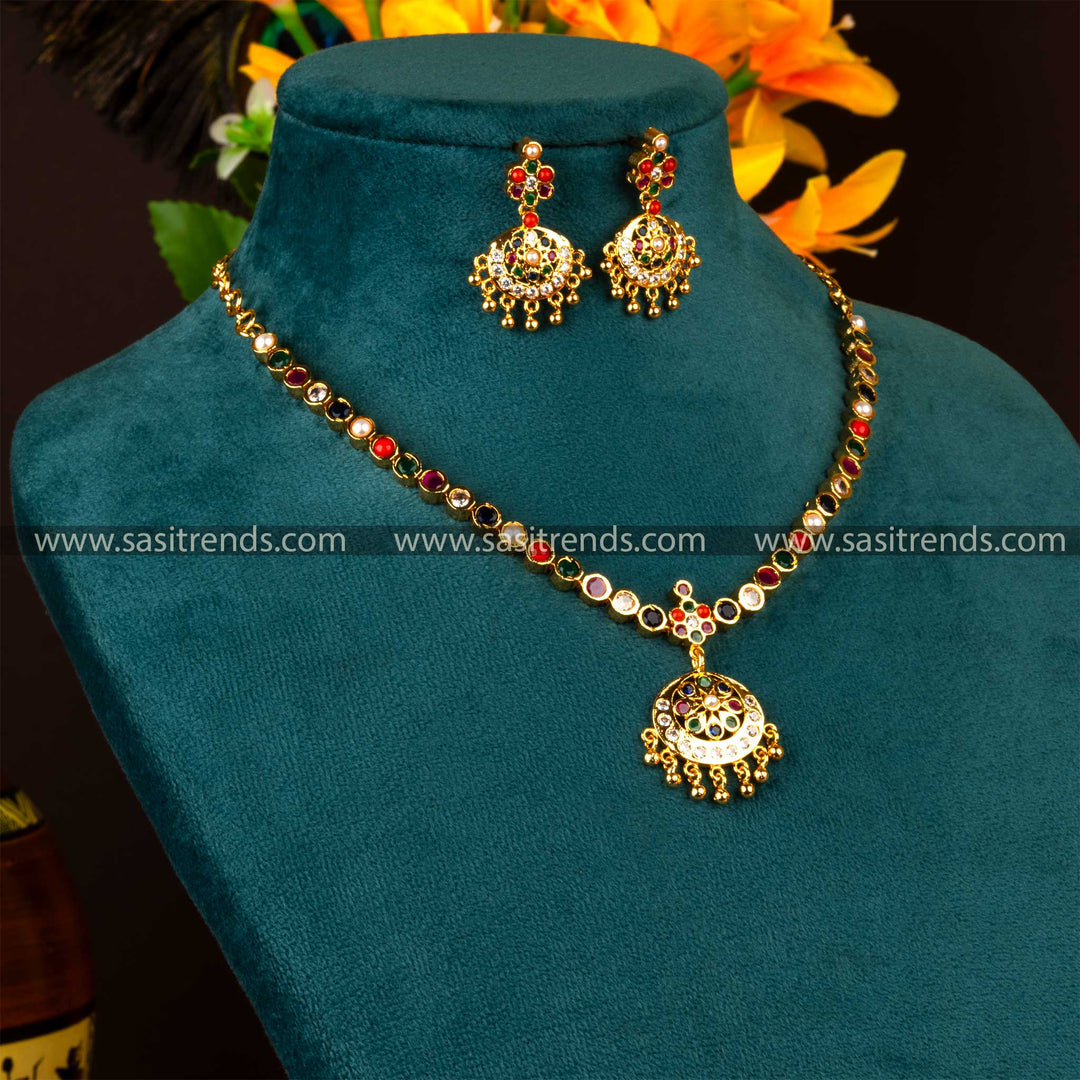 Beautiful Traditional Wear Micro Gold Plated Addigai Jewellery Set