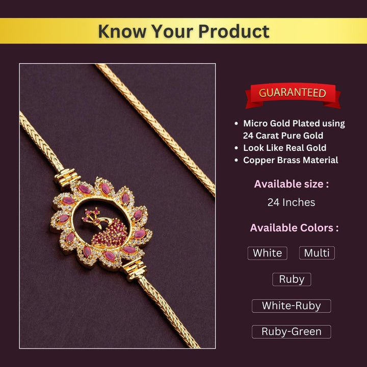 Micro Gold Plated Mugappu Chain Measurement Image - Sasitrends