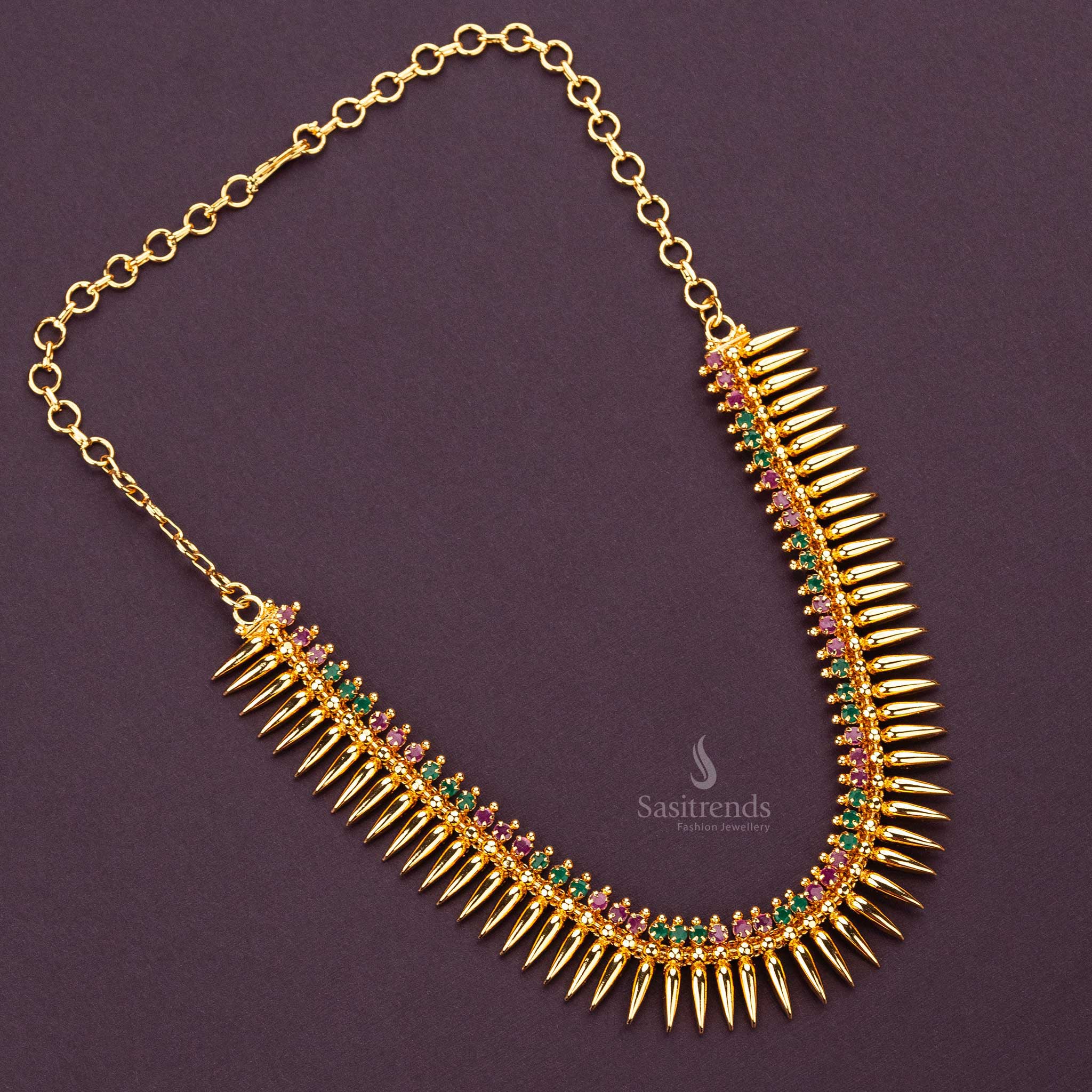 Guaranteed one gram micro gold plated mulla poo necklace sasitrends online