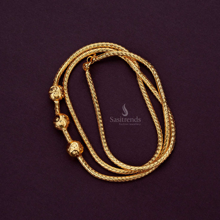 Elegant Micro Gold Plated Ball Design Mugappu Chain for Daily Wear - Sasitrends