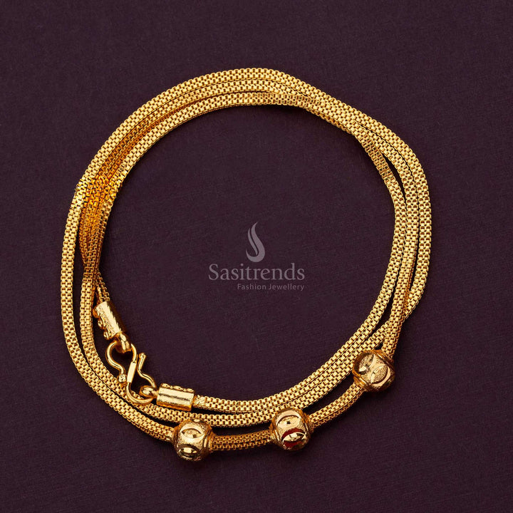 Micro gold plated ball designer mugappu chain sasitrends online