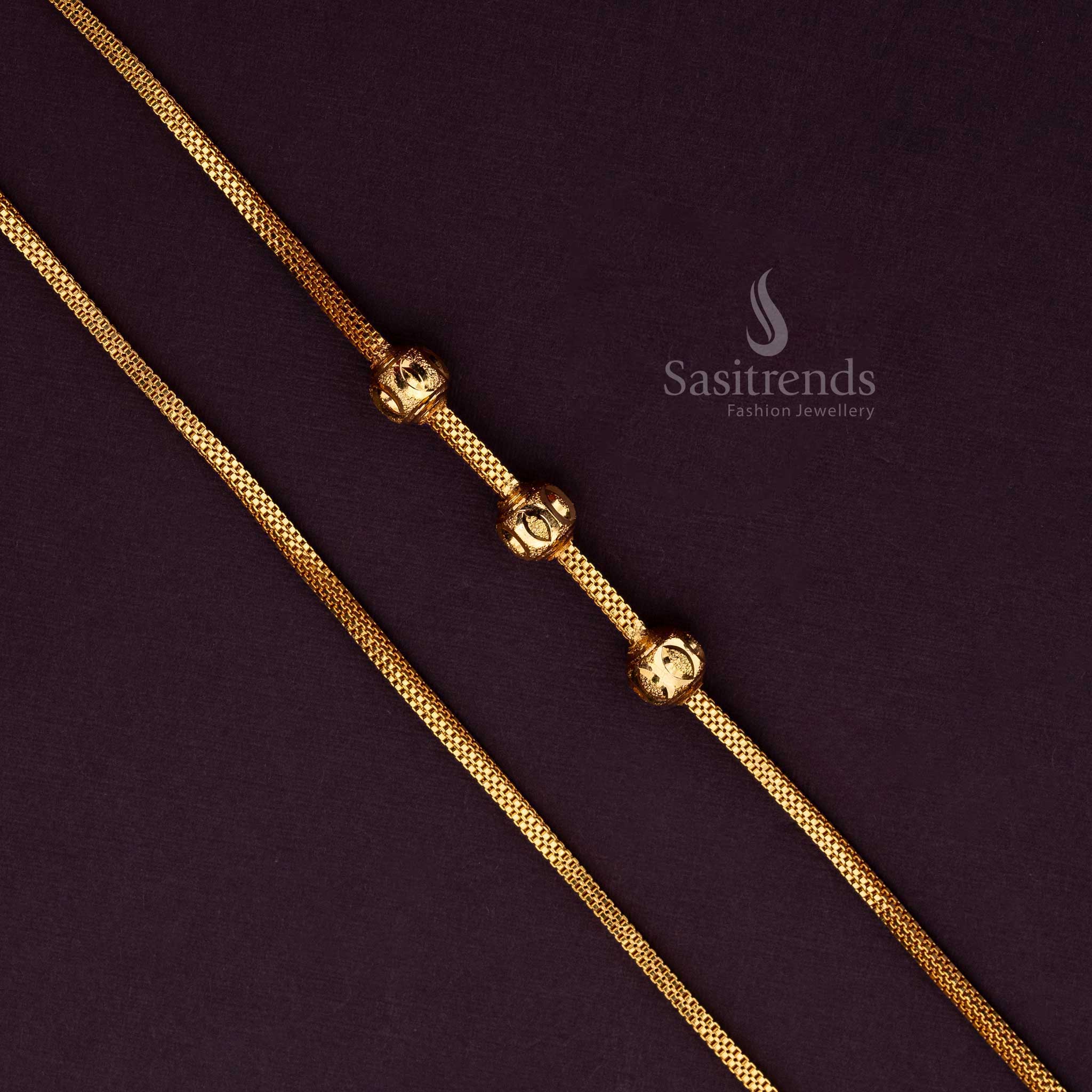 Traditional guaranteed micro gold plated ball designer mugappu chain sasitrends