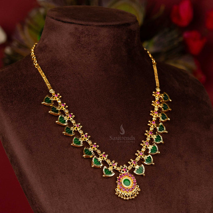 Traditional Micro Gold Plated 8 Step Kerala Palakka Necklace Sasitrends Online Shopping