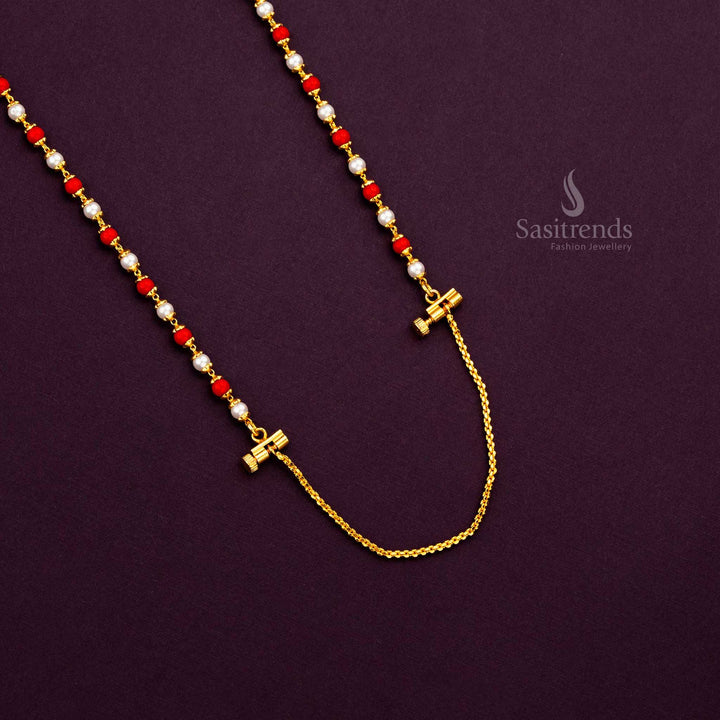 Elegant Micro Gold Plated Beaded Thali Saradu Chain | Sasitrends