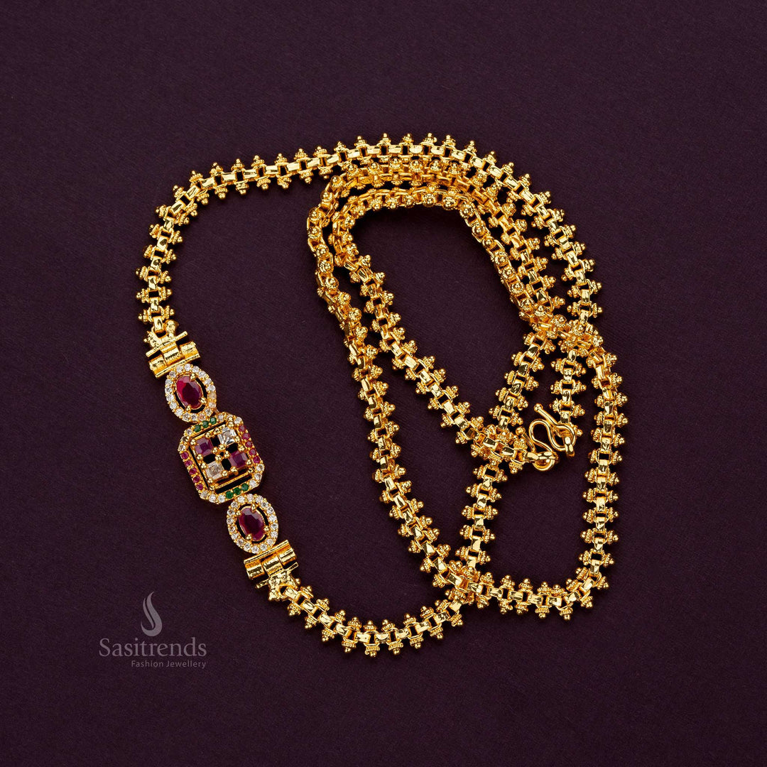 Traditional Micro Gold Plated Multi Mugappu Chain for weddings, festivals, and celebrations - Sasitrends