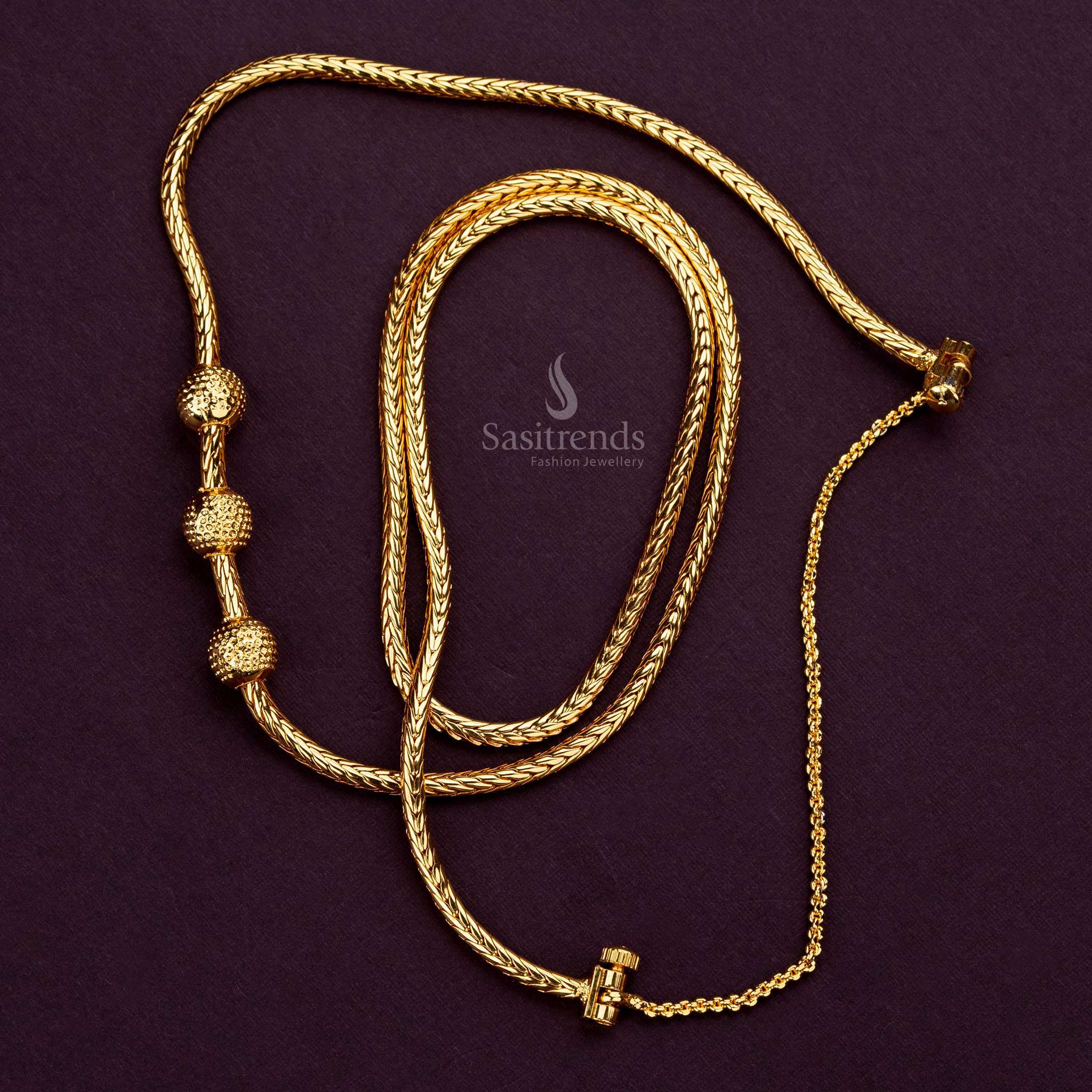 Luxurious one gram mugappu chain perfect for gifting and special occasions- Sasitrends