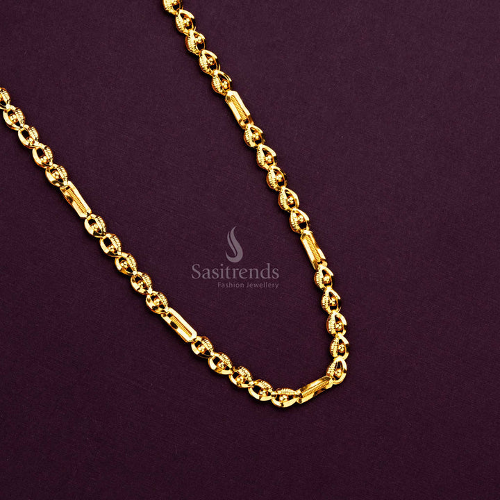 Sasitrends - Guaranteed One Gram Micro Gold Plated Chain with Intricate Twist Design